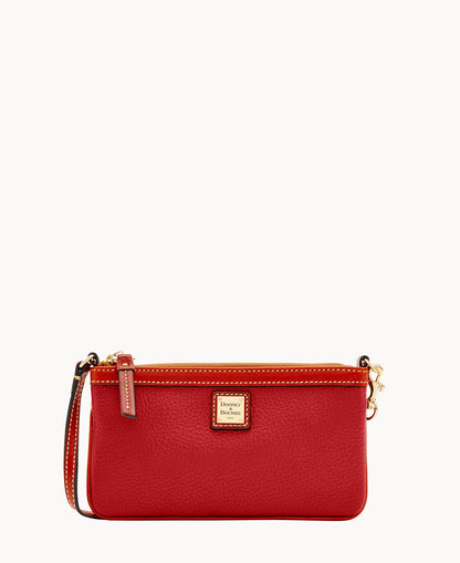 Pebble Grain Large Slim Wristlet