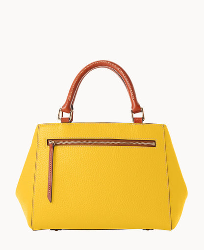 Pebble Grain Small Zip Satchel
