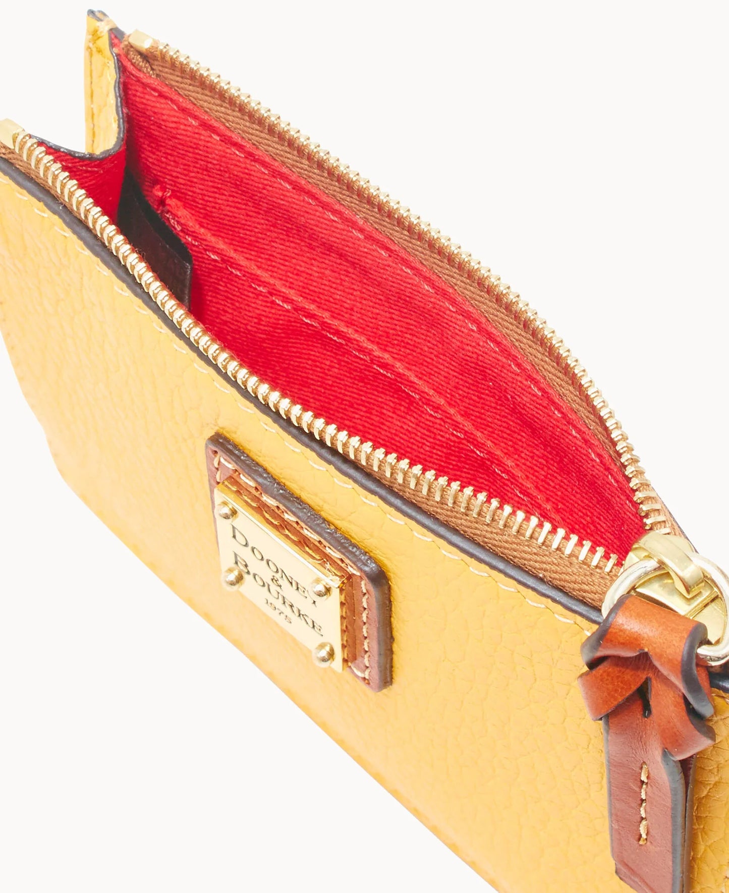 Pebble Grain Zip Top Card Case Wristlet