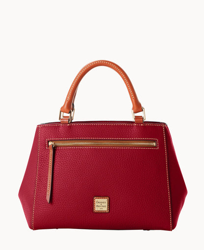 Pebble Grain Small Zip Satchel