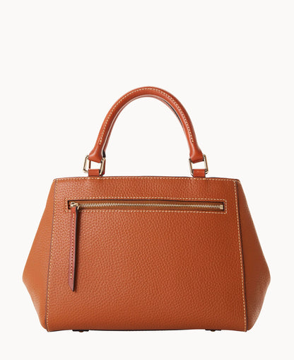 Pebble Grain Small Zip Satchel