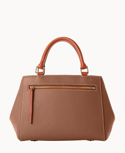Pebble Grain Small Zip Satchel