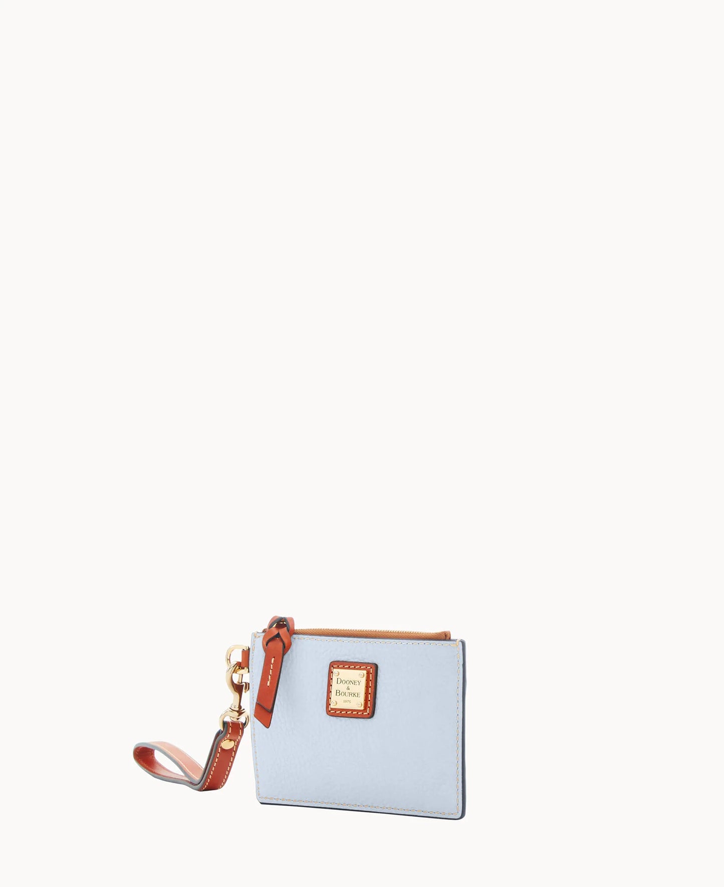 Pebble Grain Zip Top Card Case Wristlet