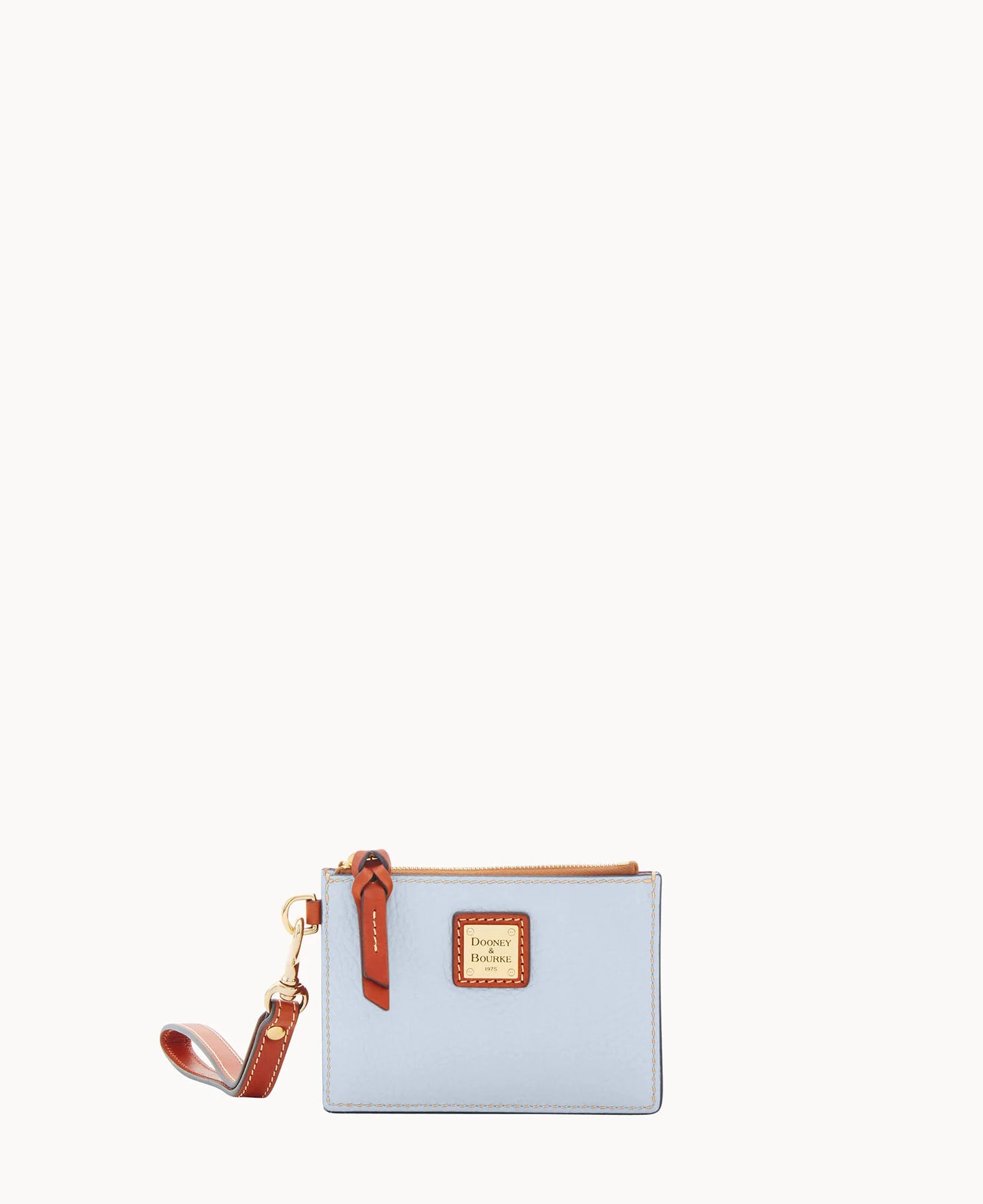 Pebble Grain Zip Top Card Case Wristlet
