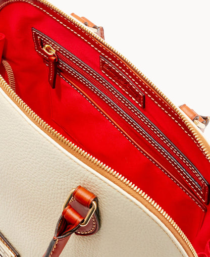 Pebble Grain Zip Zip Satchel