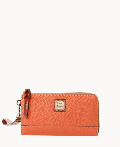 Pebble Grain Folded Zip Wristlet