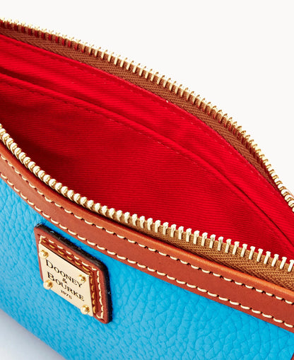 Pebble Grain Large Slim Wristlet