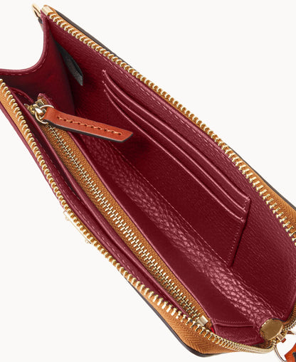Pebble Grain Folded Zip Wristlet