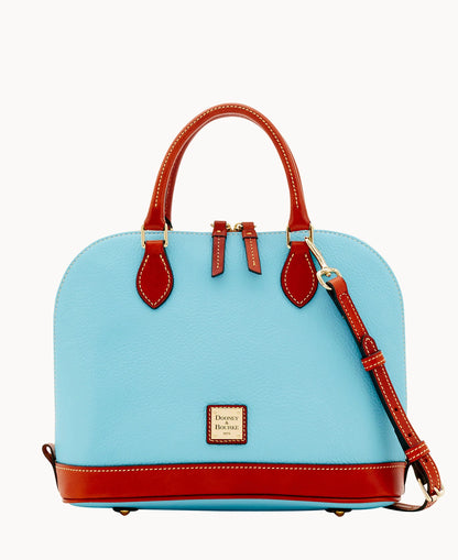 Pebble Grain Zip Zip Satchel