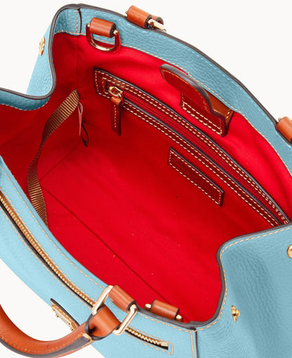 Pebble Grain Small Zip Satchel