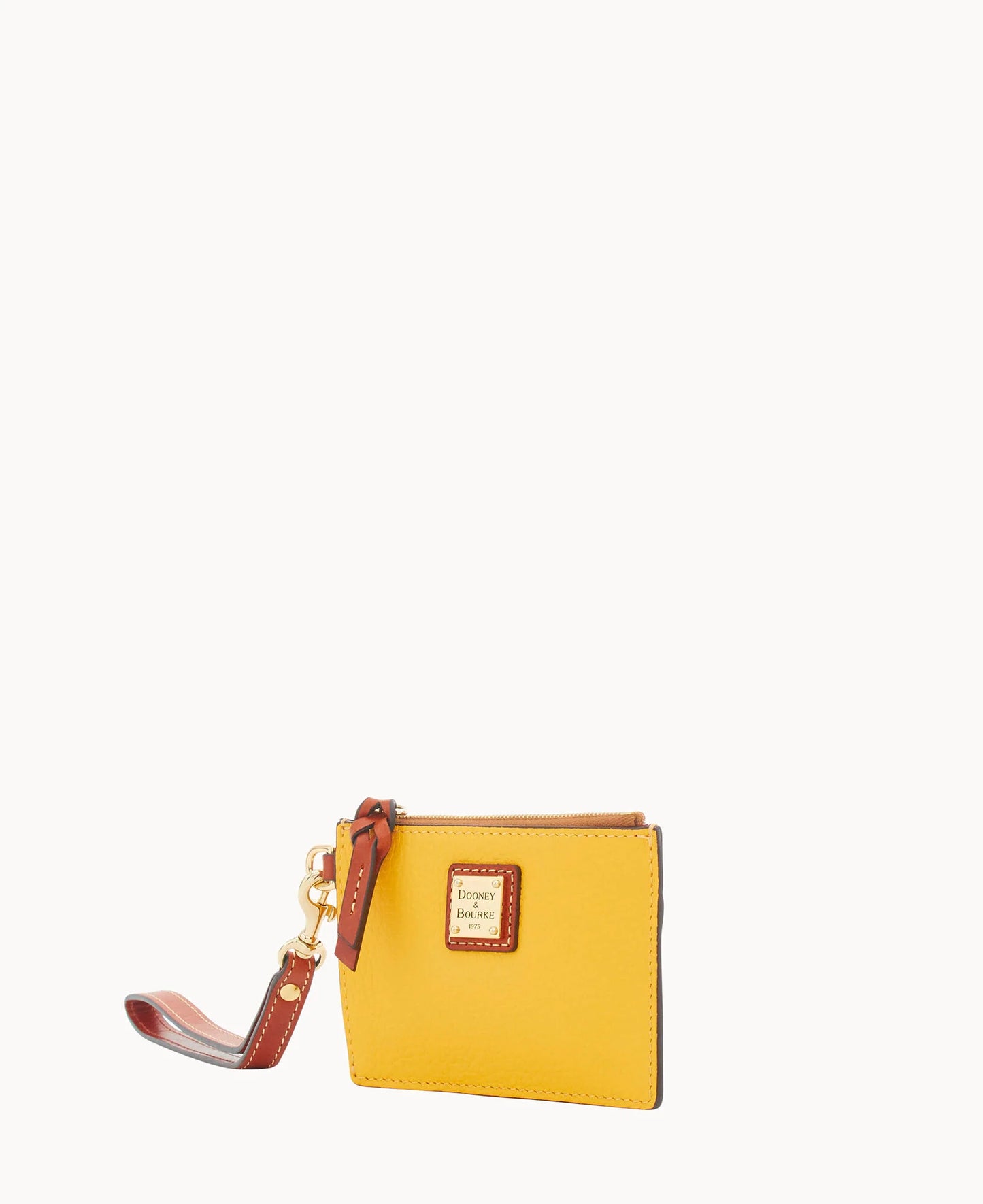 Pebble Grain Zip Top Card Case Wristlet