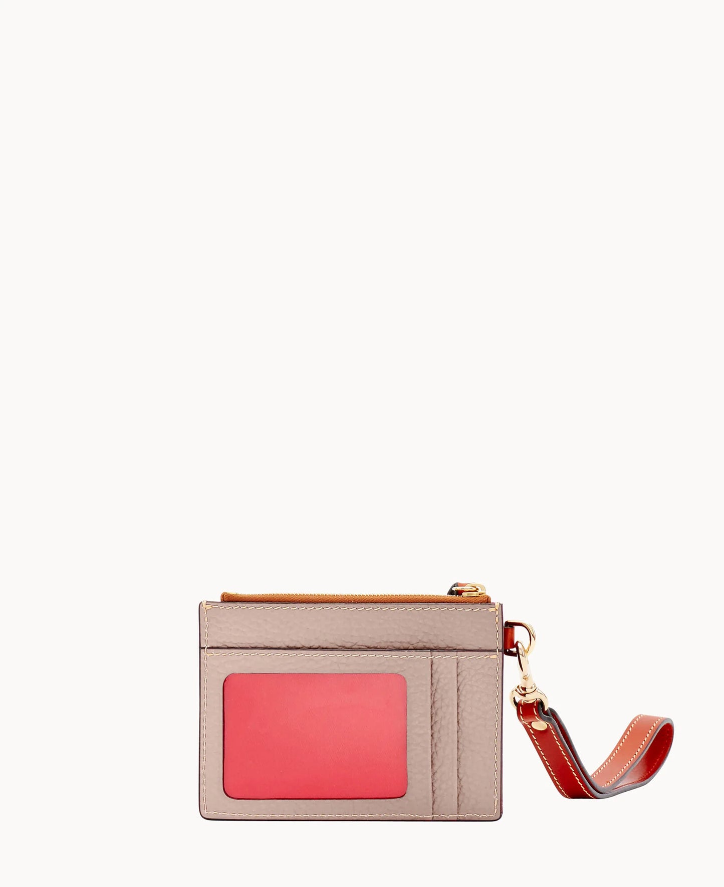 Pebble Grain Zip Top Card Case Wristlet