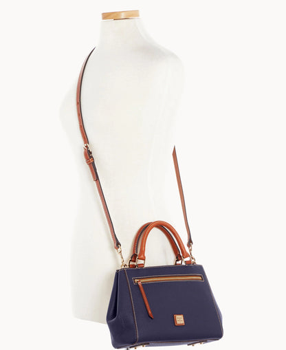 Pebble Grain Small Zip Satchel