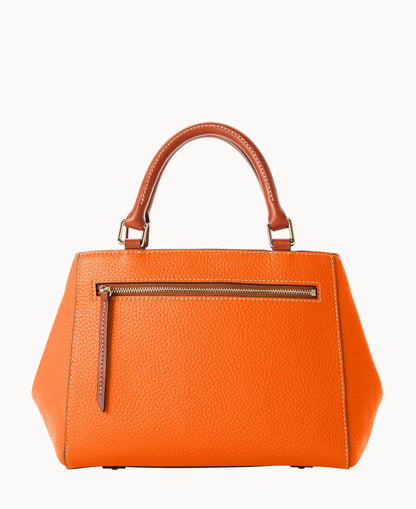 Pebble Grain Small Zip Satchel