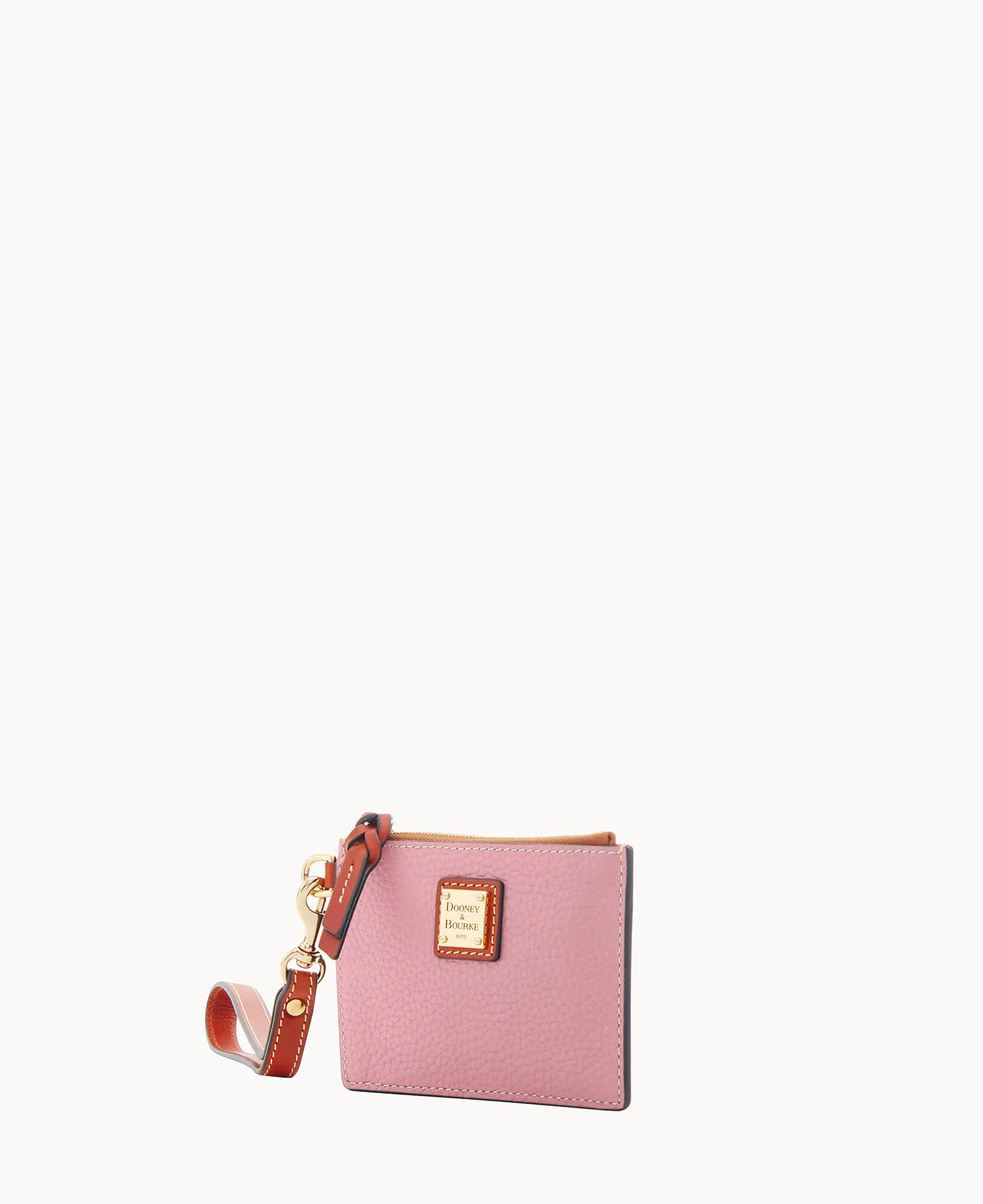 Pebble Grain Zip Top Card Case Wristlet